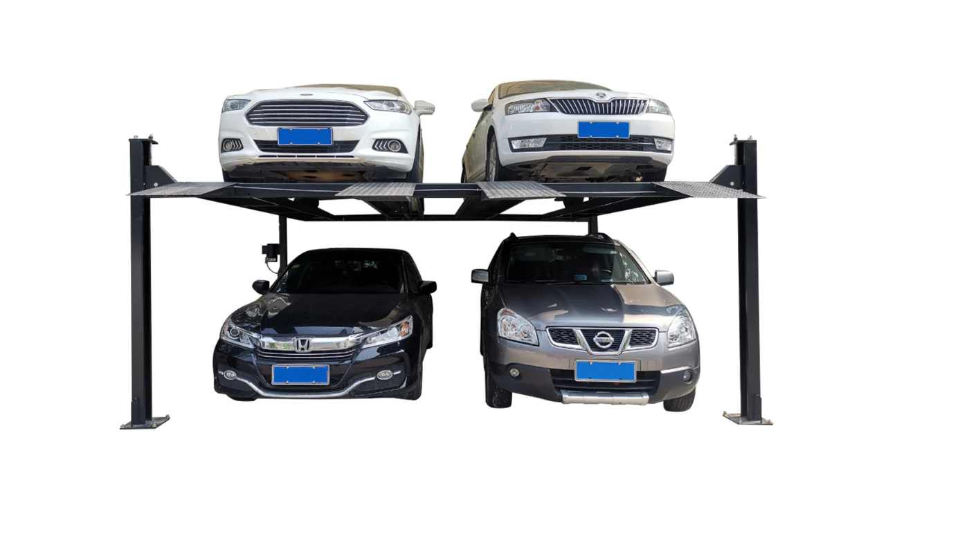 APlusLift 9,000LB 4-Post Double Deck Parking Storage Car Lift - HW-9KDP