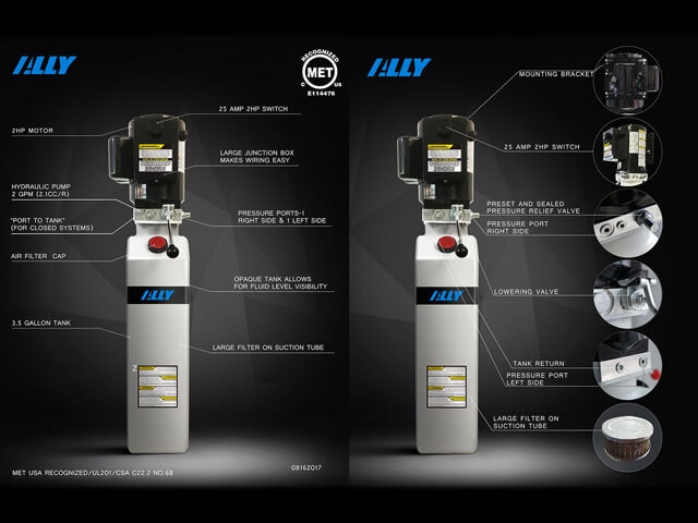 Atlas® Platinum PVL-10 ALI Certified Adj Height 2 Post Lift 10,000 lbs