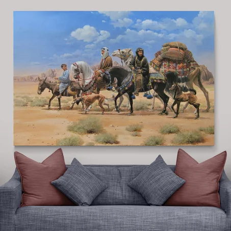 Caravane nomade dans le golfe Persique قافلة بدوية في الخليج العربي