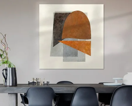 Art abstrait avec des formes et des lignes géométriques organiques