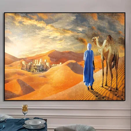 Tableau Déco Marocain Traditionnel – Impressions sur toile modernes contemporaines d’art de mur pour la décoration murale de bureau ou de salon à la maison