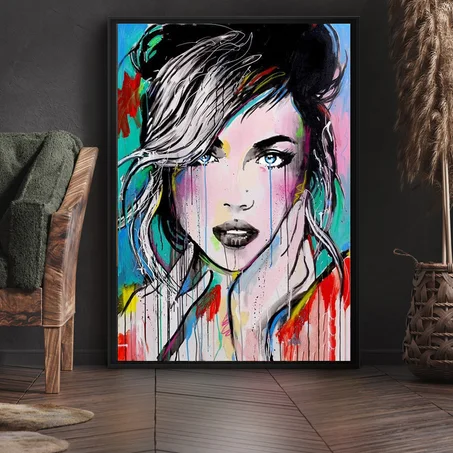 Dessiner le visage d'une fille dans une gamme de couleurs