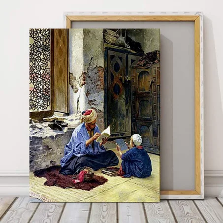 Un cheikh mémorise le Coran, un jeune enfant