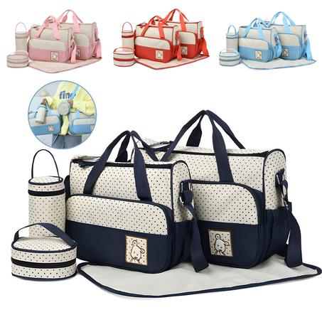 👜👶 طقم حقائب الأمومة 5 في 1 – أناقة، تنظيم، وراحة في كل خروجة! 👶👜