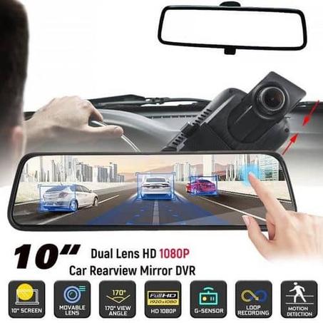 Full HD 1080P 4.3 pouces Rétroviseur DVR Voiture 2 caméra et recul Dash cam G-sensor