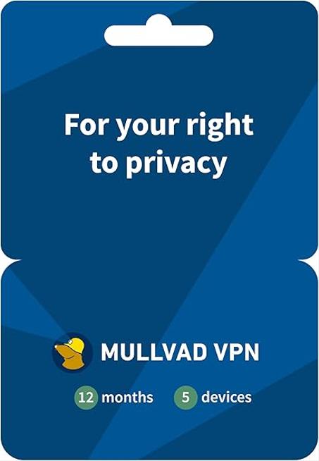 Mullvad VPN | 12 meses para 5 dispositivos | Protege tu privacidad con un servicio VPN fácil de usar