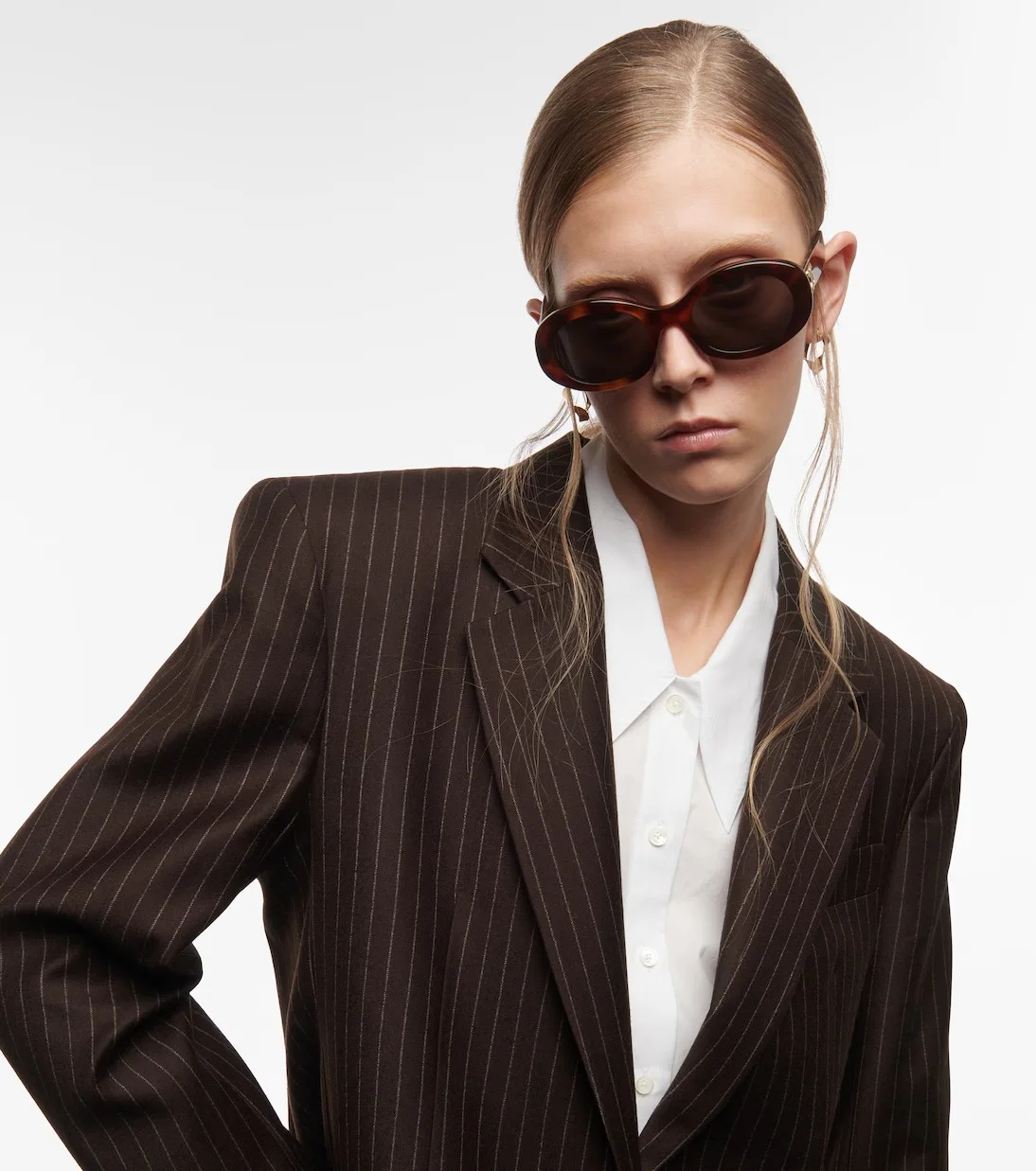 Triomphe 01 oval sunglasses brown