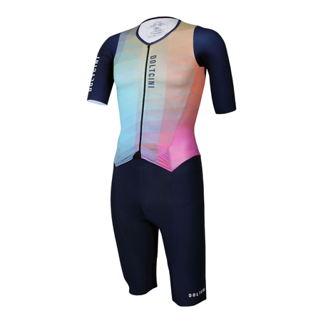 Combinaison Trifonction Triathlon Aéro DOLTCINI Pro Pozza Manches Courtes LaserCut  FullZip Caméléon  Mixte