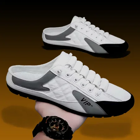 شباشب صيفية رجالية عصرية، أحذية رجالية مسطحة مريحة، أحذية داعمة بنعل ناعم، أحذية رياضية رجالية