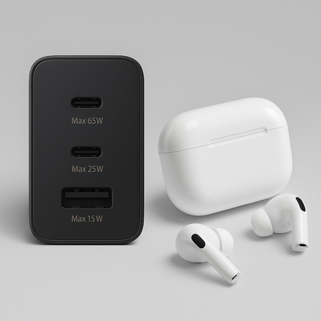 🔌 شاحن Turbo 65W + سماعات هدية pro2 anc 🎧 🔌 Chargeur Turbo 65W + Écouteurs pro2 anc Offerts 🎧