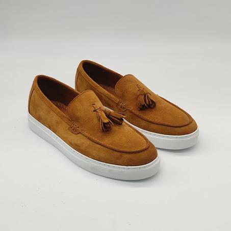 Mocassins en daim tabac