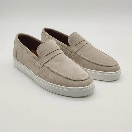Mocassin en daim biege