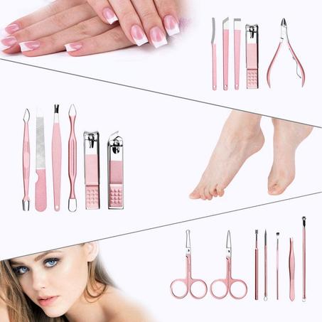 18 pièces coupe-ongles pédicure manucure ensemble en acier inoxydable