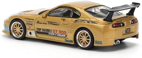 نموذج سيارة مصبوب بمقياس 1:64 متوافق مع تويوتا سوبرا GT300 توب سيكريت جولد ميتاليك اصدار محدود من بوب ريس PR640229