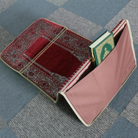 سجادة صلاة ناعمة وقابلة للطي مع مسند ظهر مريح