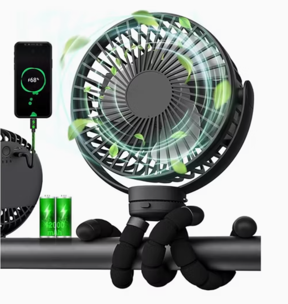 مروحة كهربائية 📣 محمولة قابلة لإعادة الشحن بقوة 4000 مللي أمبير خفيفة الوزن قابلة للدوران 360° IC2tmIX0k5ba8L5KDYN0NyT7IaMjQWQ9JkJlfbRI