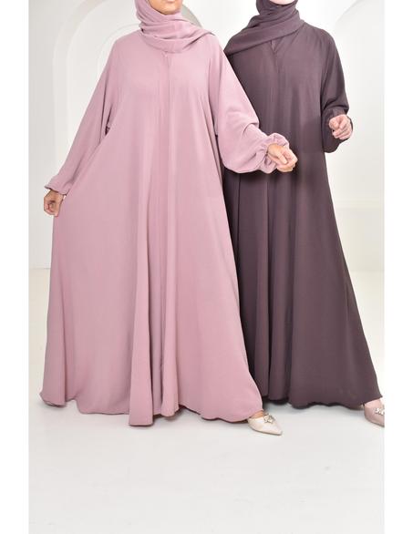 Abaya Dubaï Umbrella en jazz Hurija Vieux rose