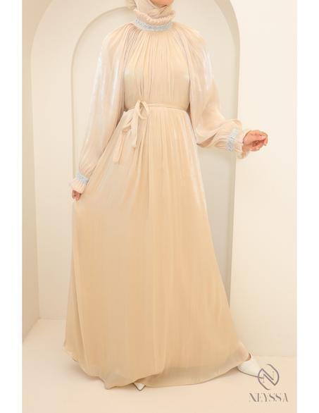 Abaya Dubaï Organza Inessa Beige