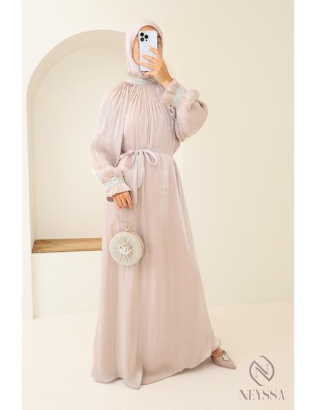 Abaya Dubaï Organza Inessa Nude