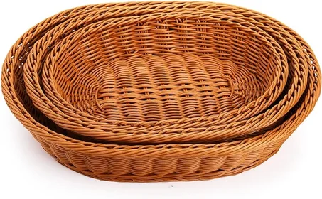 طقم سلال الخبز الخيزران - 3 قطع