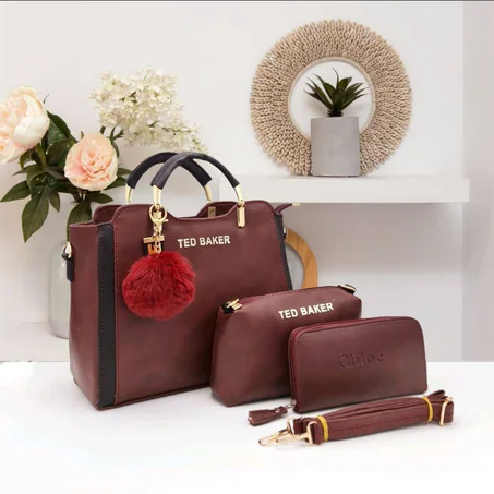 حقيبة يد نسائية " 3 قطع + متعددة الألوان + صناعة مغربية + جودة عالية "