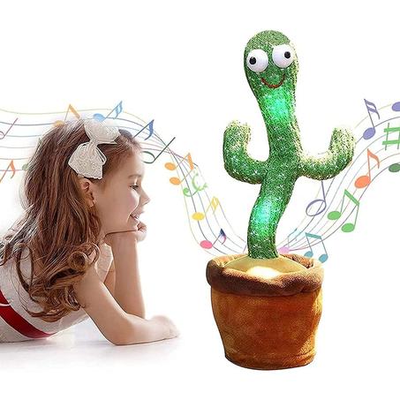 juguete de peluche de Cactus, canto eléctrico, canciones, baile y torsión, grabación luminosa, aprendizaje de hablar, juguete de peluche