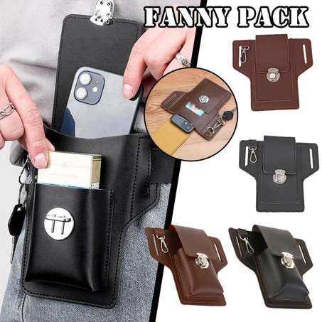 حقيبة الخصر الجلدية