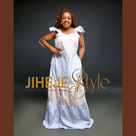 Robe en pagne et tissu, Taille S, M, L, XL, XXL