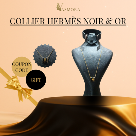 Collier Hermès Noir & Or