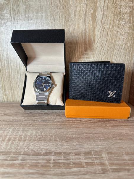 HOMME PACK PORTE-MONNAIE LV + MONTRE Tissot PRX