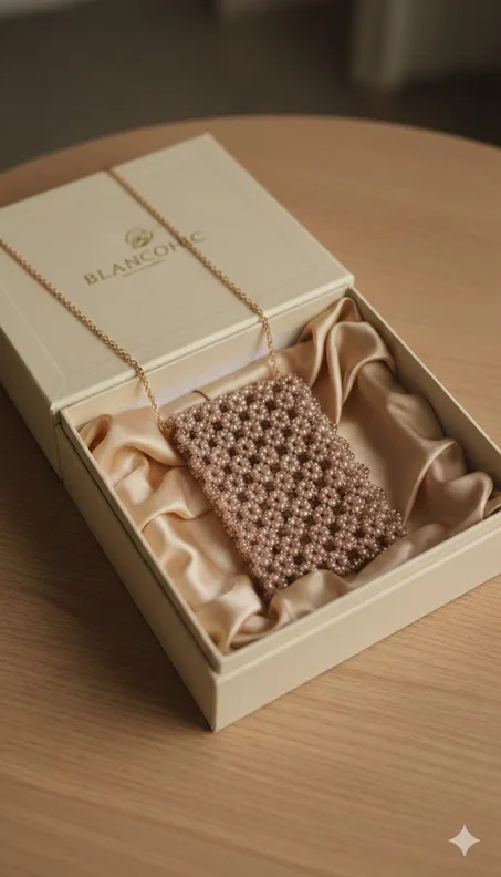 حقيبة جوال "لؤلؤة الكريستال" المشغولة يدوياً