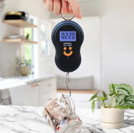 Household Backlit Lifting Scale (Black) ميزان الجيب الإلكتروني المحمول