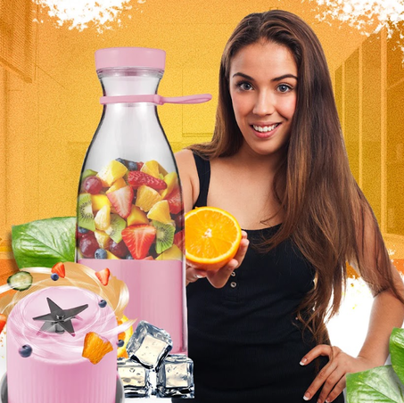 Portable electric juice blender (Pink) عصارة كهربائية متنقلة
