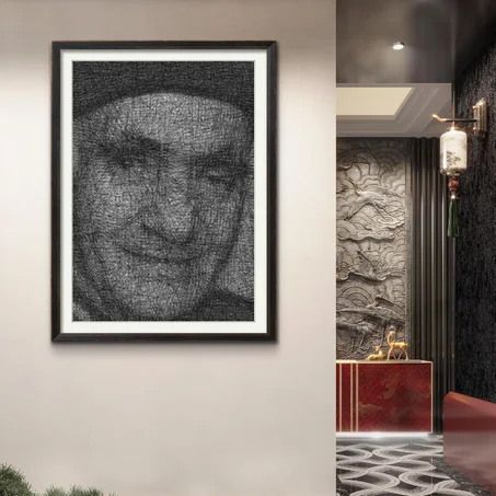 Cliquez sur l'image pour plus de détails    String Art Portrait of Abderrahim Tounsi (Abderraouf)