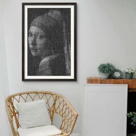 Cliquez sur l'image pour plus de détails ....String art of Girl with a Pearl Earring