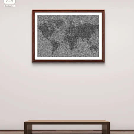 Cliquez sur l'image pour plus de détails        String Art of World Map