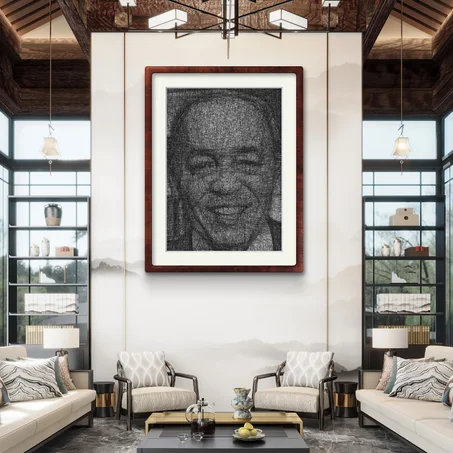 Cliquez sur l'image pour plus de détails ....String Art Portrait of  Hassan II