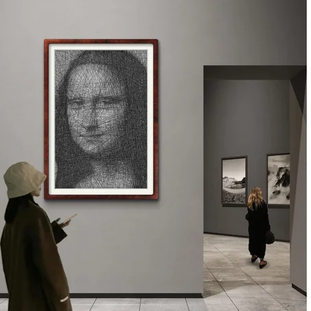 Cliquez sur l'image pour plus de détails...String Art Portrait of MONA LISA