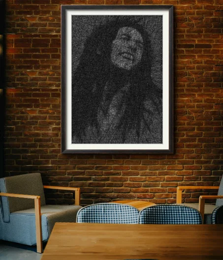 Cliquez sur l'image pour plus de détails ....string art of Bob Marley