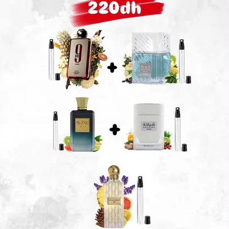 Pack 5 Decants  - Rebel + Khamra Waha + Island Dream + Shiyaaka Snow + Diamond Iris