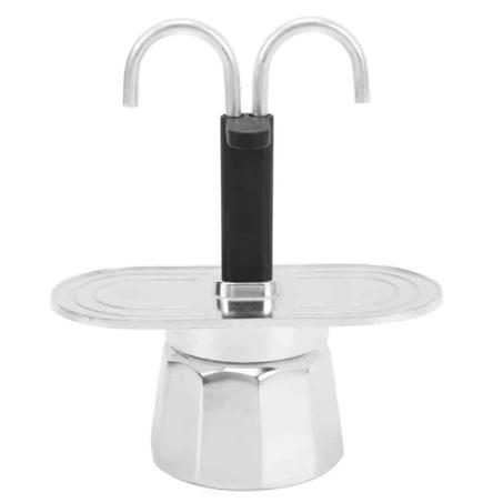 ماكينة صنع القهوة 2 كوب، وعاء قهوة صغير 100 مل برأس مزدوج من الألومنيوم، ماكينة صنع الاسبريسو للاستخدام المنزلي والمقهى والمكتب