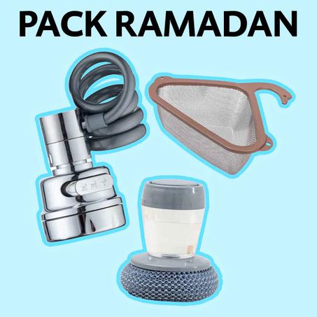 مرشة حنفية + سلة تصريف حوض المطبخ من الفولاذ المقاوم للصدأ ، و غسل الخضروات و الفواكه + محكة مزودة قارورة و زر لبخ سائل الغسيل كهدية مجانا ( باك رمضاني )