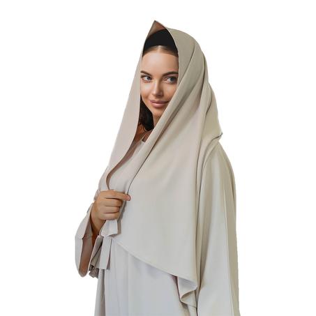 Abaya Beige Avec Foulard