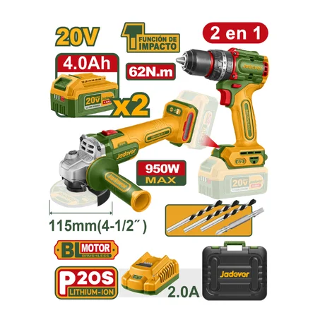 Kit combiné sans fil 2 pièces 20V JADEVER  JDCK20273