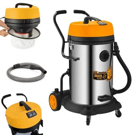 Aspirateur Industriel 75L 2×1200W INGCO VC24751 | Eau & Poussière