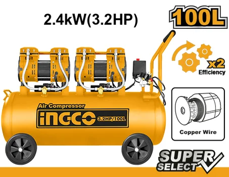 Compresseur d'Air Silencieux 100L 3,2 HP INGCO ACS2241001