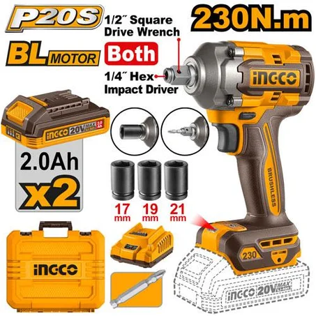 Boulonneuse à Chocs Sans Fil 20V INGCO CIWLI20236 | Brushless