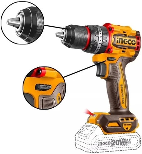 Perceuse-Visseuse Brushless 20V INGCO CIDLI20558 | 55 Nm + 47 Accessoires