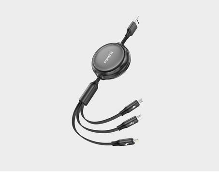 كابل شحن وسحب مسطح 3 في 1 من نوع Foneng X113