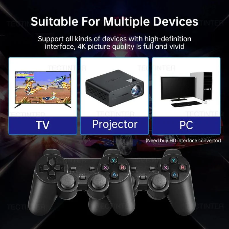 2.4G Wireless Controller Gamepad 64GB, HDMI 4K, et 10000 jeux inclus!